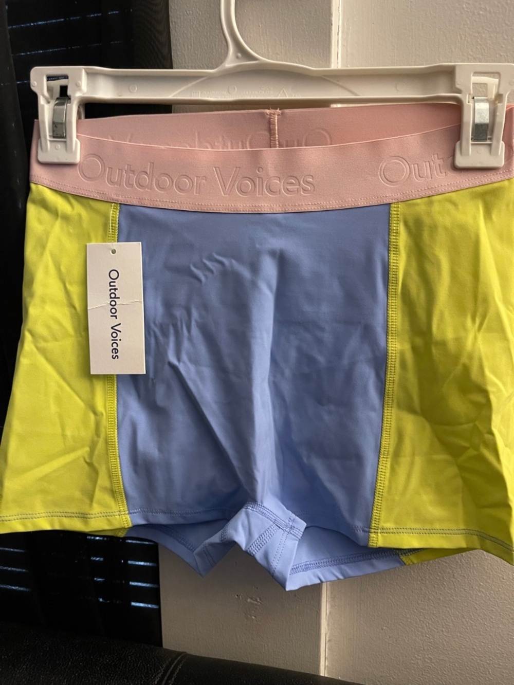 Outdoor Voices Size S Sky Lime 1.5-inch Zoom Bloomer Cheer Athletic Shorts - NWT
